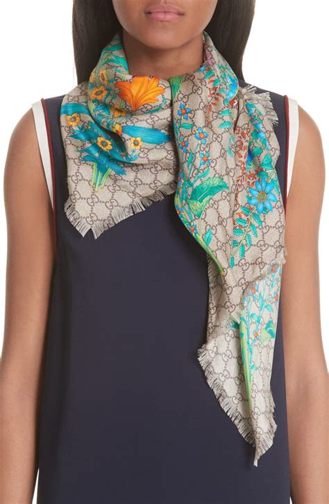 nordstrom gucci womens scarf|Gucci scarf female.